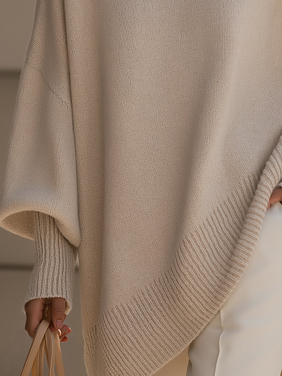 Women's Oversized Knit Poncho Sweater