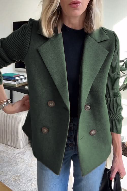 Women's Tailored Knit Double-Breasted Blazer