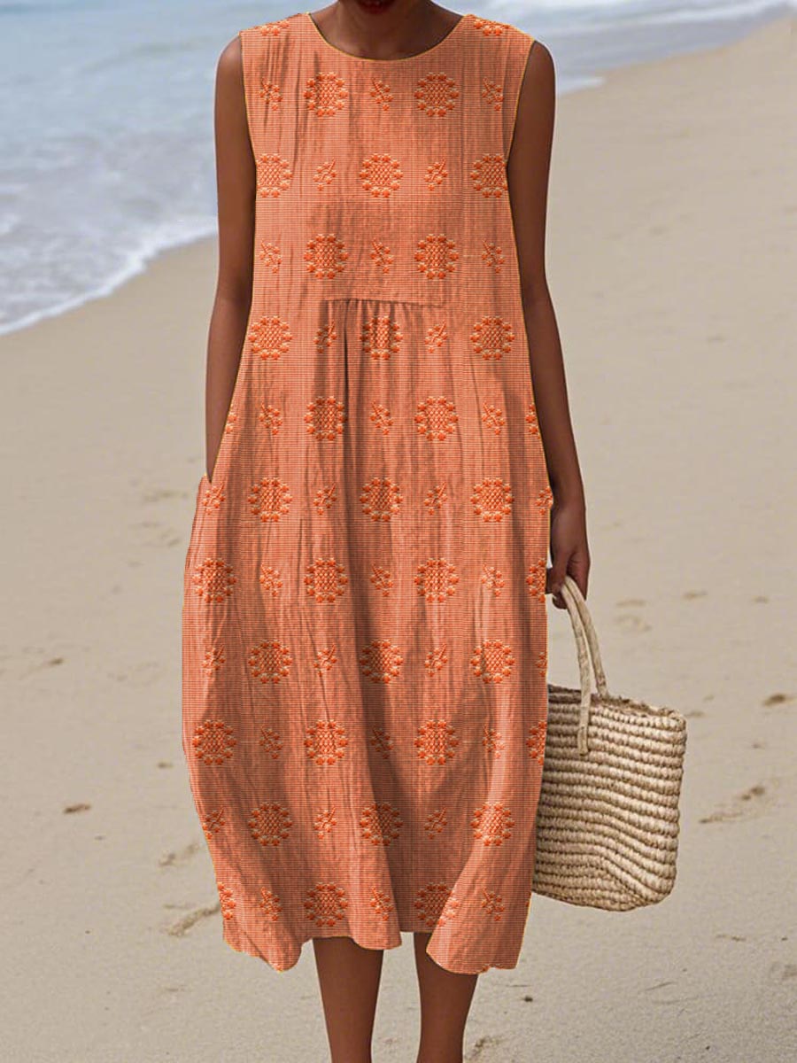 Women's Sleeveless Summer Dress with Pockets