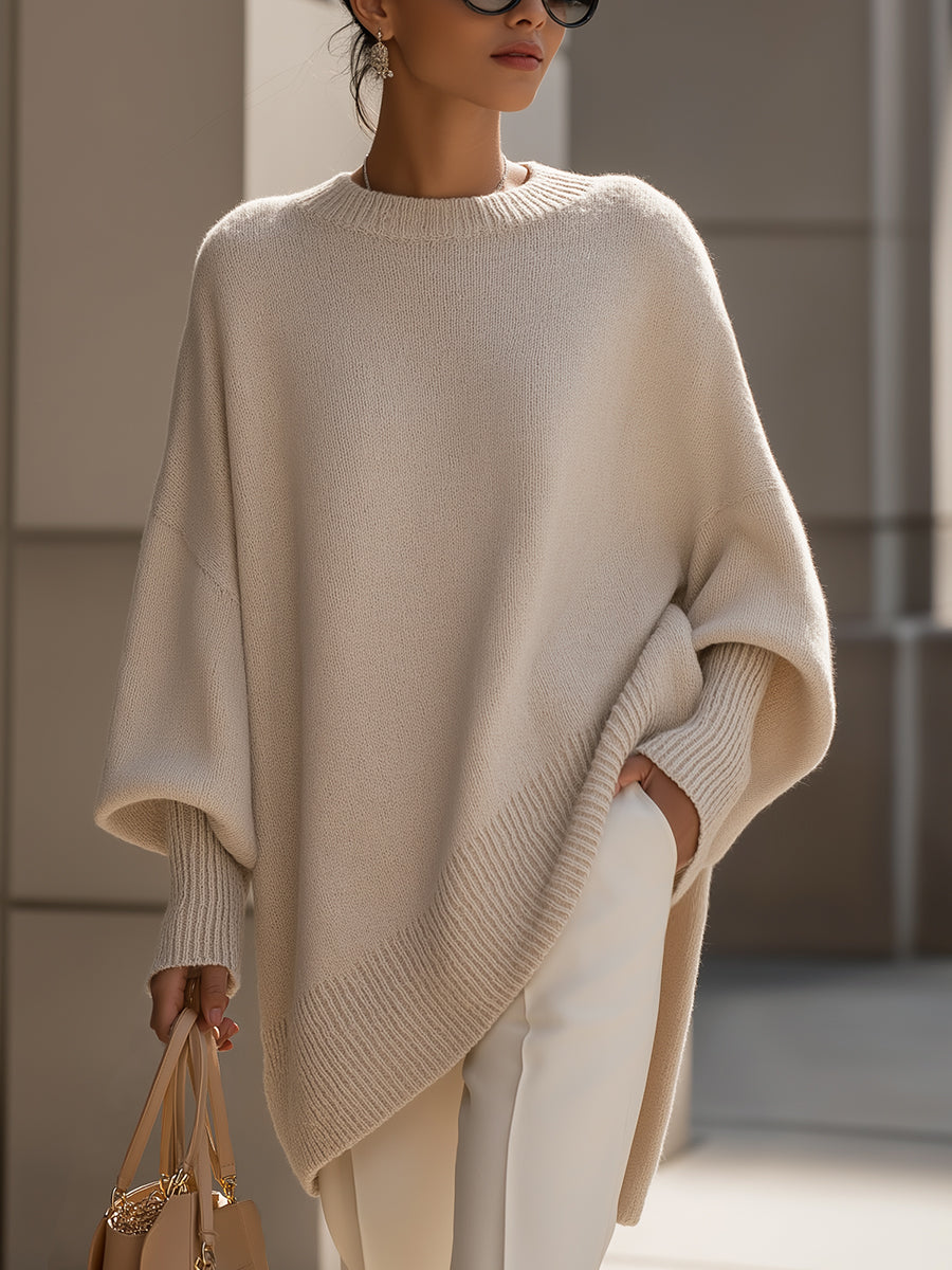Women's Oversized Knit Poncho Sweater