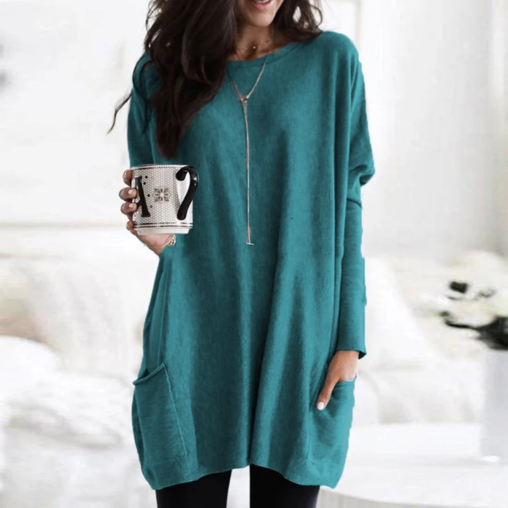 Stylish Women's Oversized Tunic with Practical Pockets