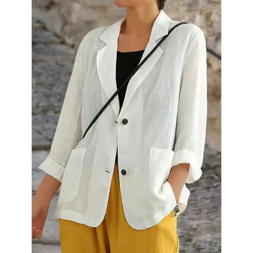 Stylish Lightweight Women's Blazer with Rolled Sleeves