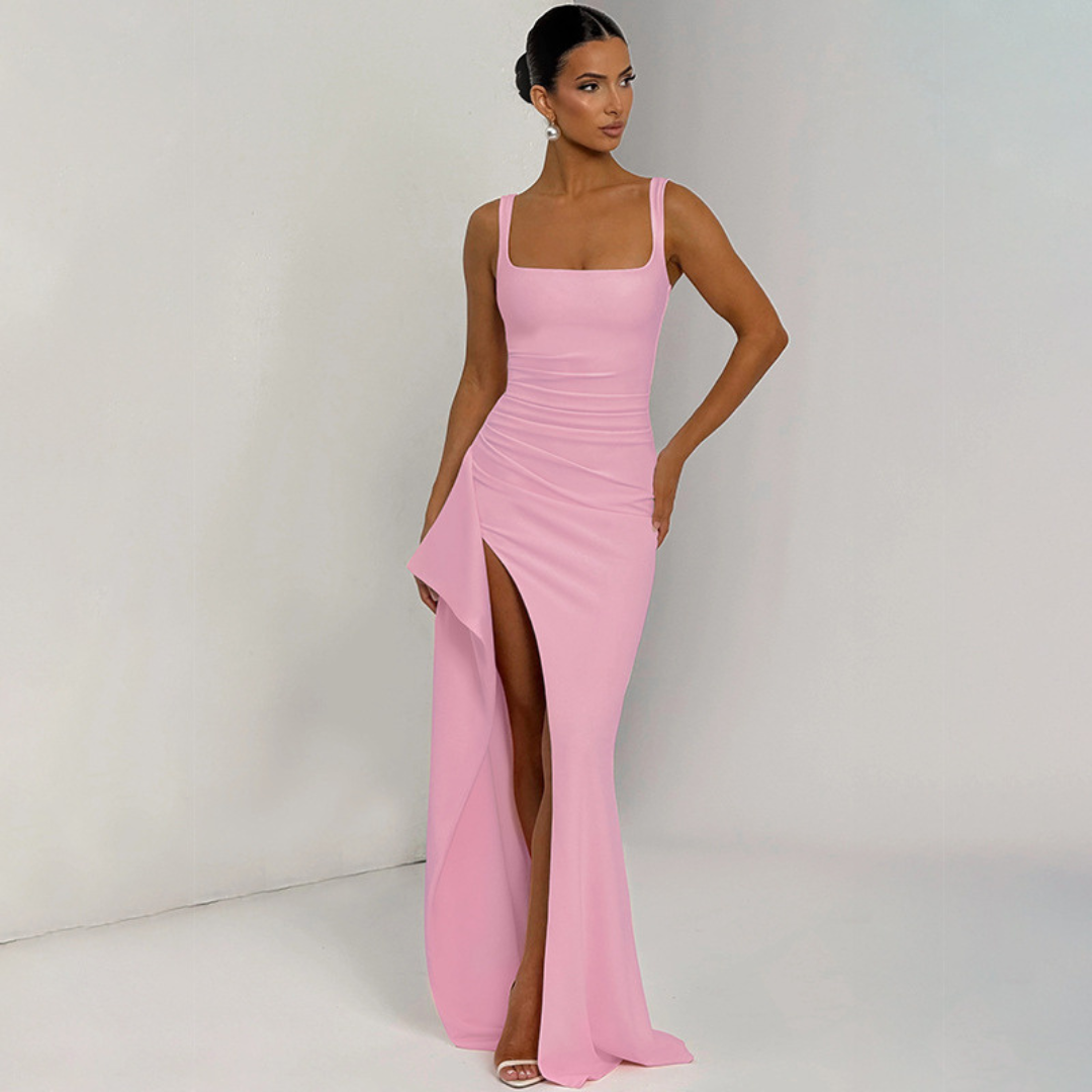 Women's Elegant High-Slit Bodycon Maxi Dress