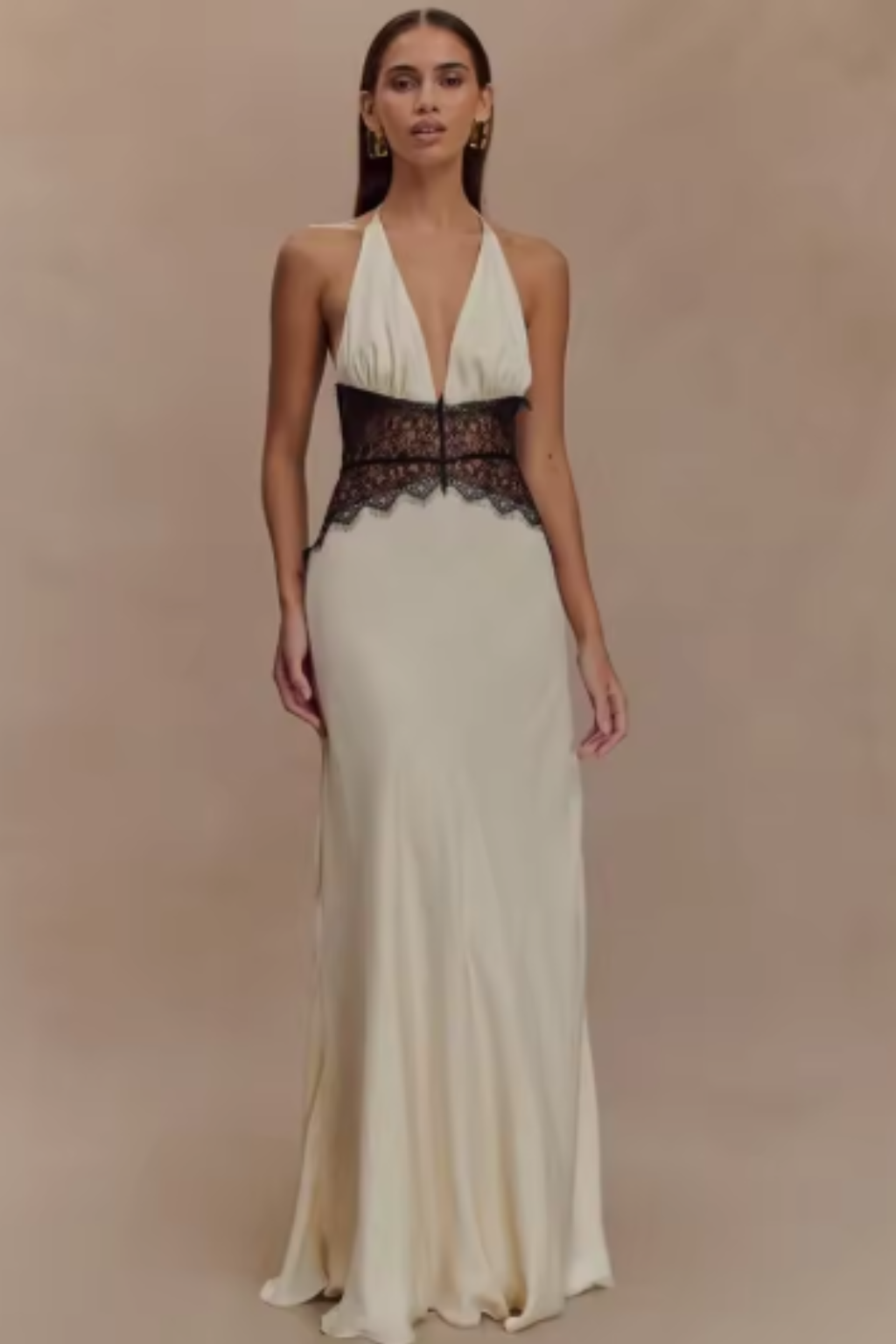 Women Halter Backless Maxi Dress Wedding Guest