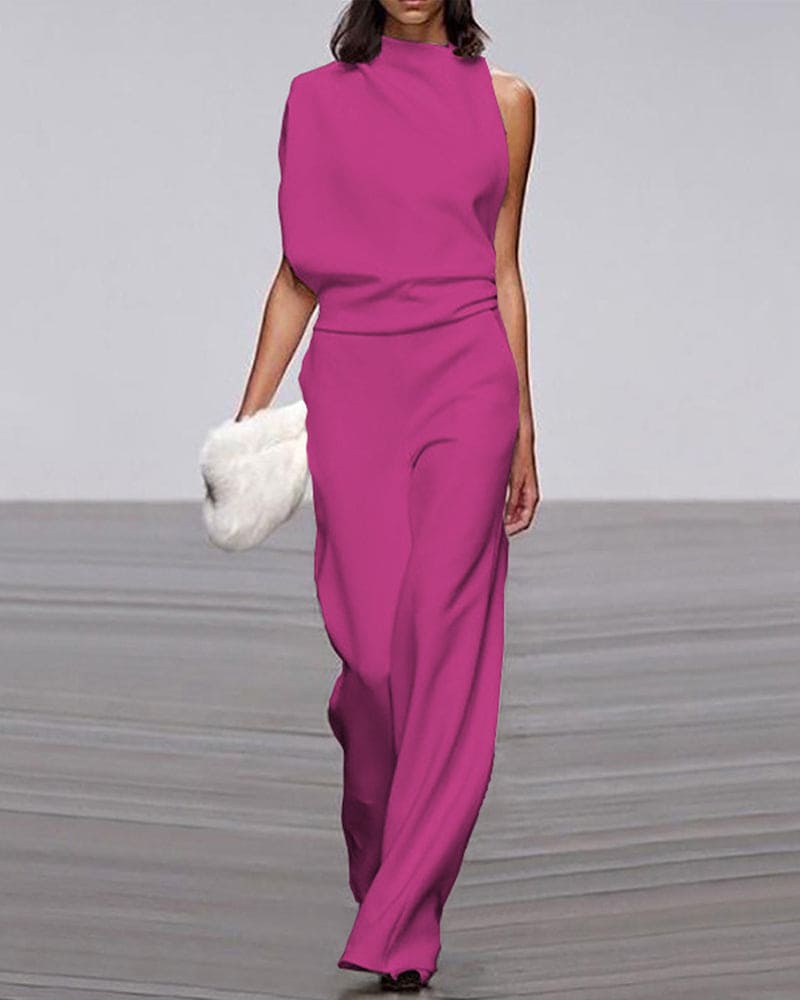 Women’s Elegant Sleeveless Wide Leg Jumpsuit