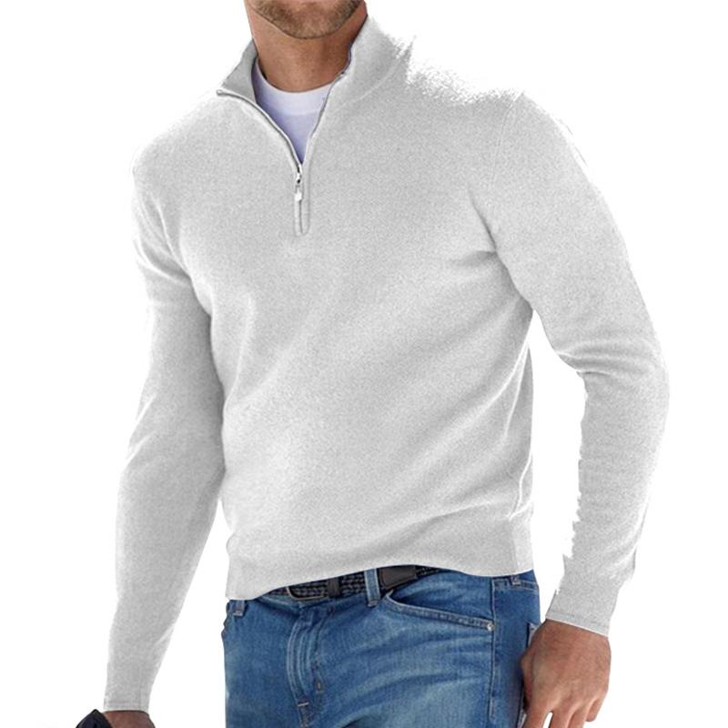 Men's Quarter-Zip Knit Pullover Sweater