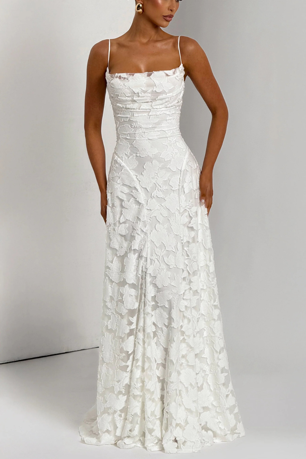 Women’s Strapless Lace Mermaid Evening Gown with Open Back