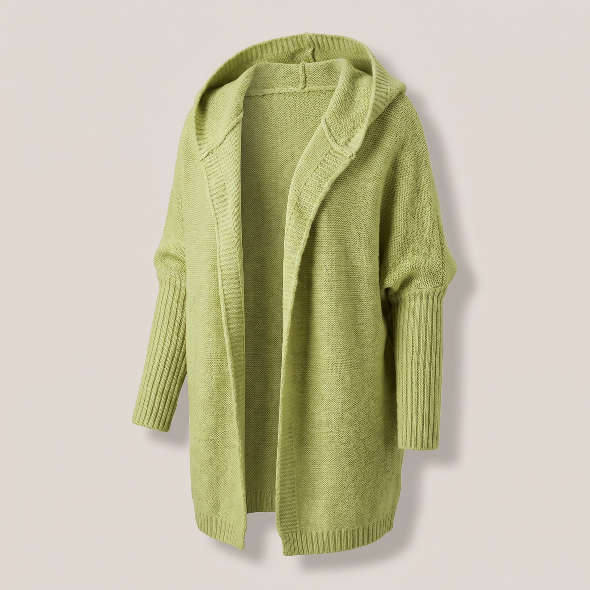 Women's Chunky Knit Hooded Open Front Cardigan