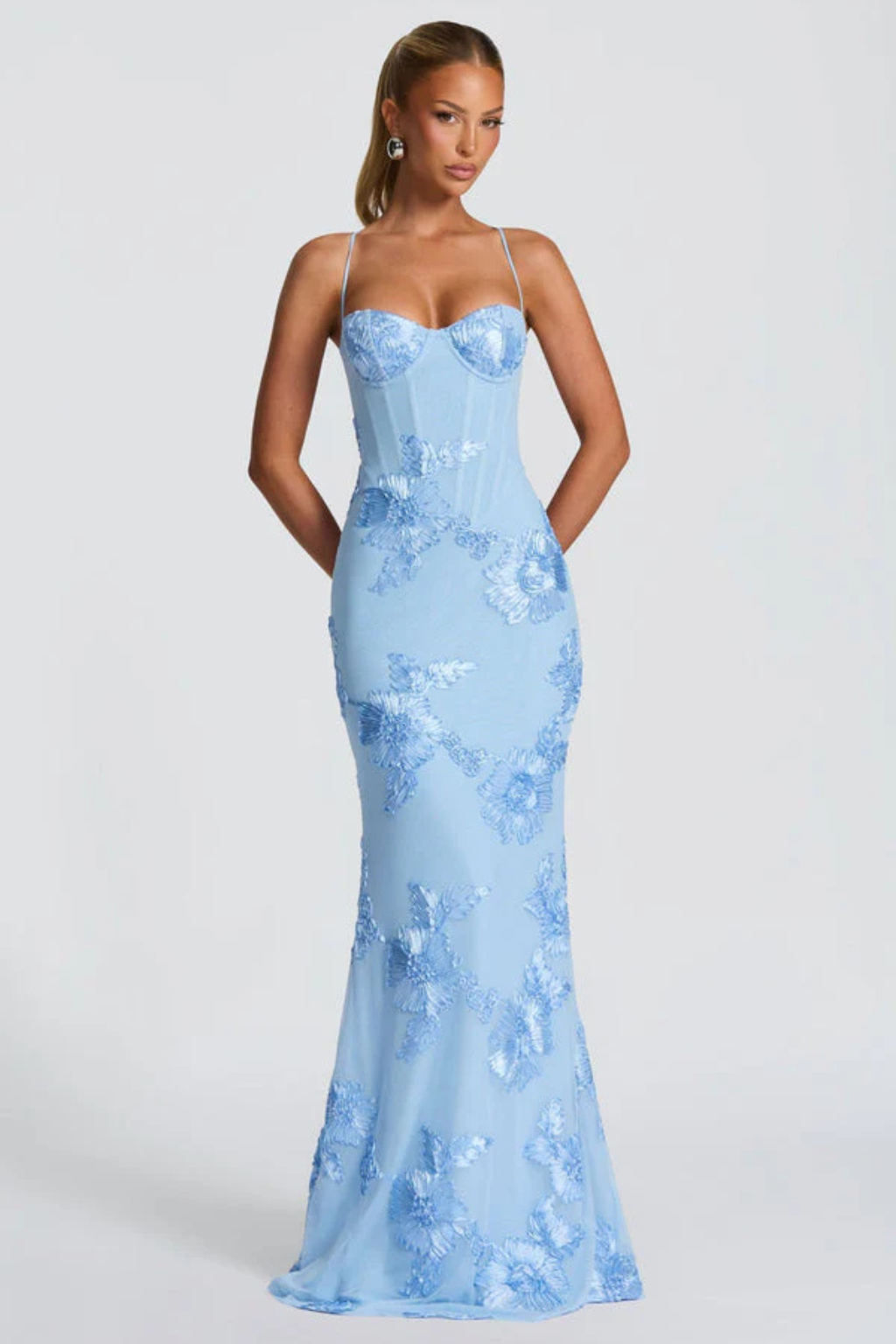 Women’s Embroidered Mermaid Maxi Evening Dress