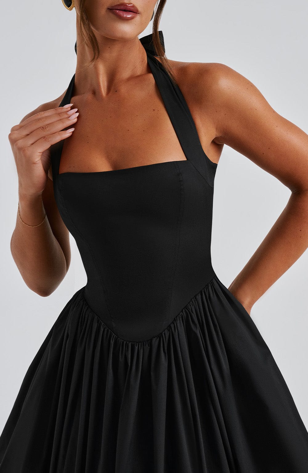 Women’s Halter Neck Midi Dress for Weddings, Parties and Special Occasions