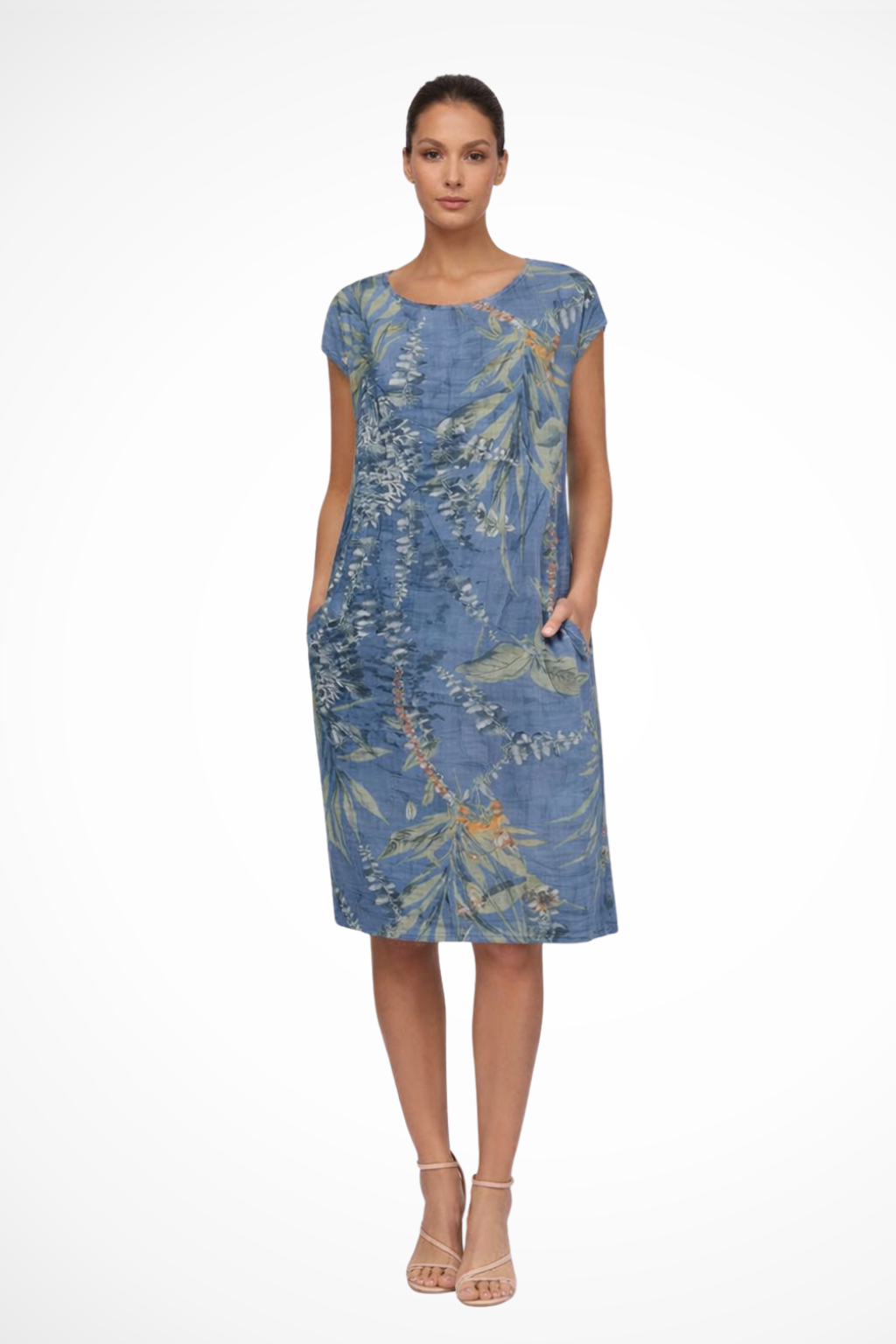 Floral Print Midi Dress for Women with Relaxed Feminine Silhouette