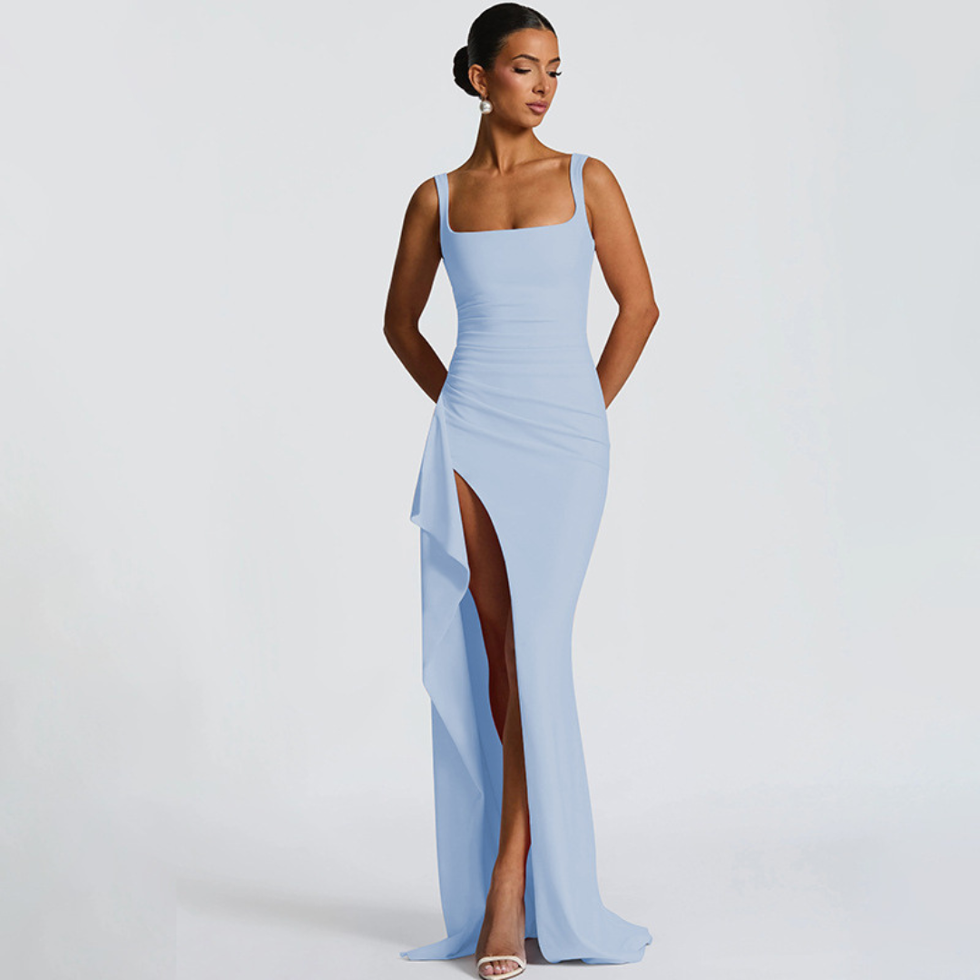 Women's Elegant High-Slit Bodycon Maxi Dress