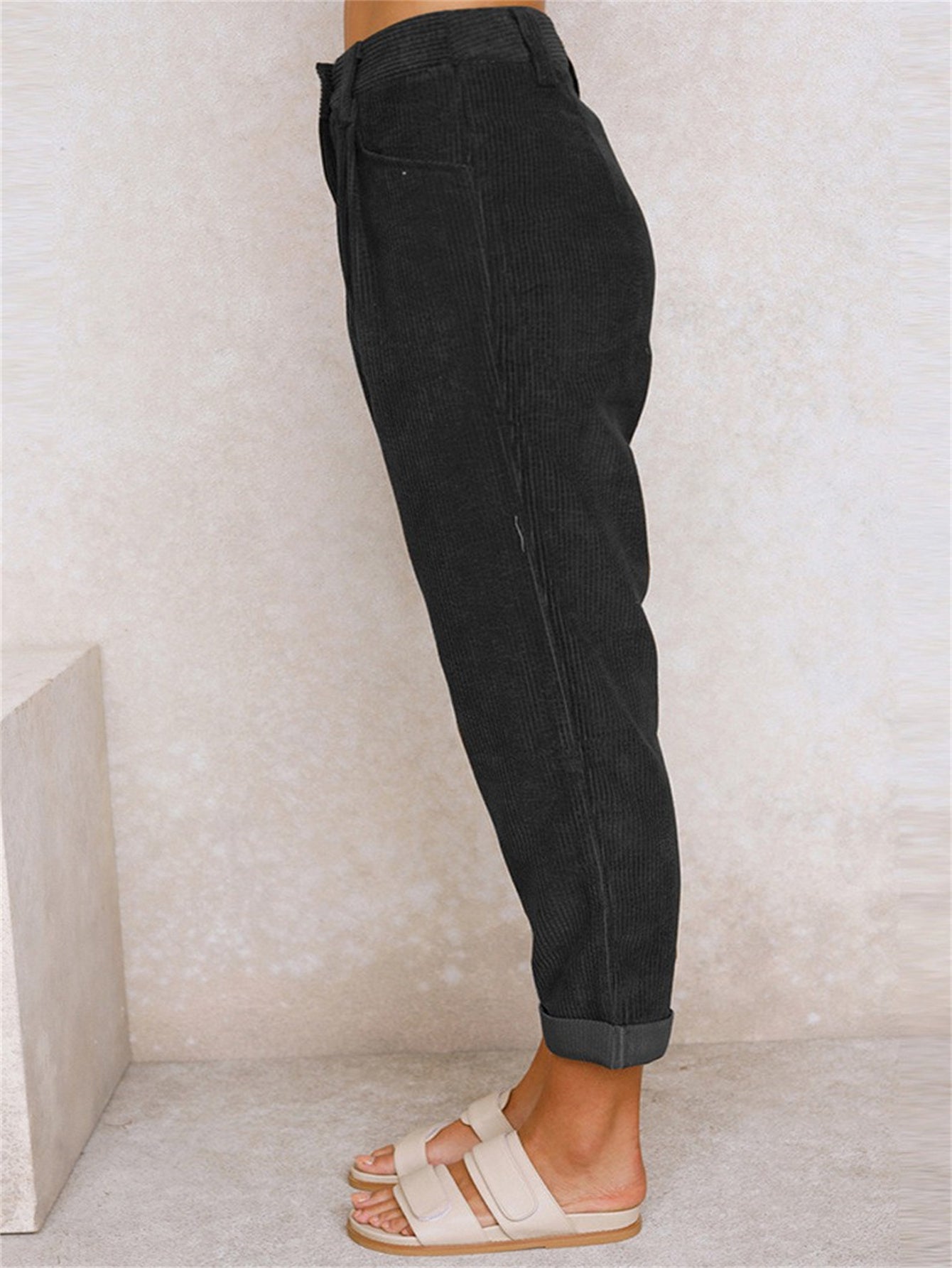 Women’s Casual Corduroy Relaxed Fit Tapered Pants