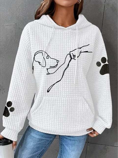 Comfortable Women's Hoodie | With Cute Dog Prints