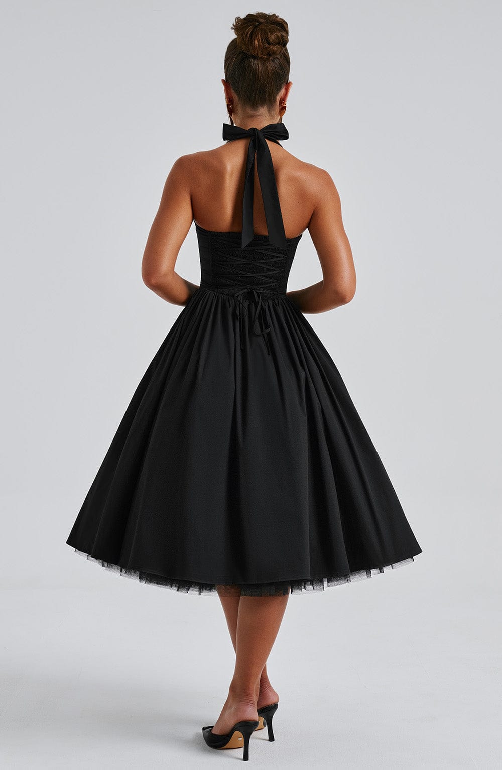 Women’s Halter Neck Midi Dress for Weddings, Parties and Special Occasions