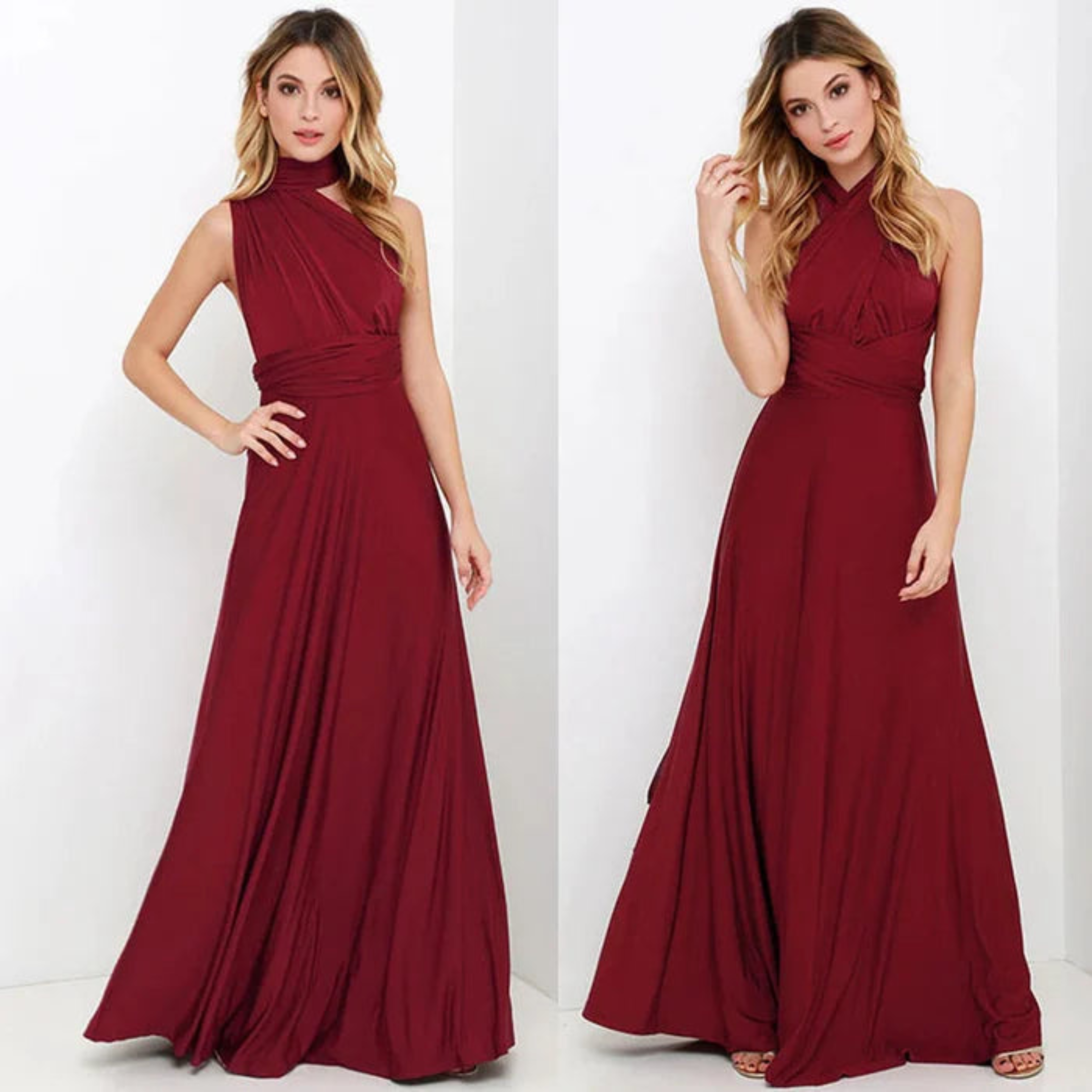 Women's Maxi Dress Open Back Convertible