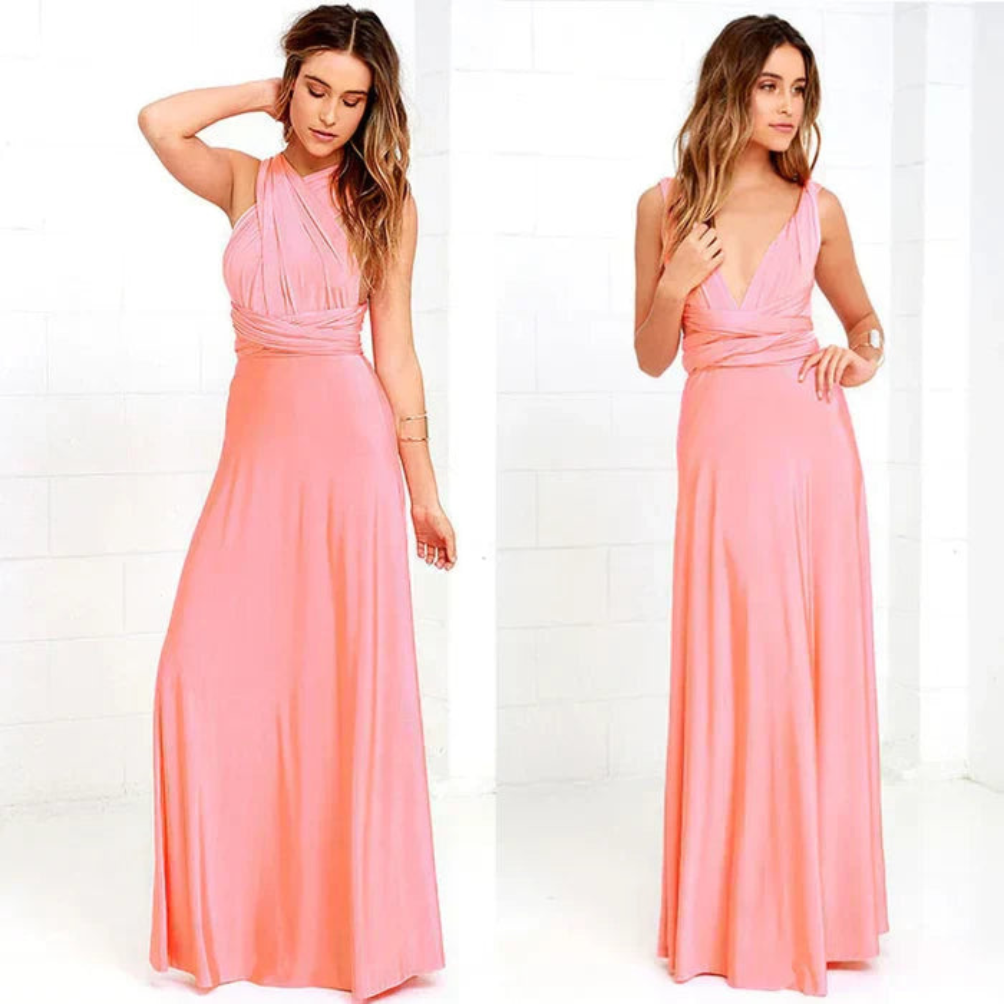 Women's Maxi Dress Open Back Convertible