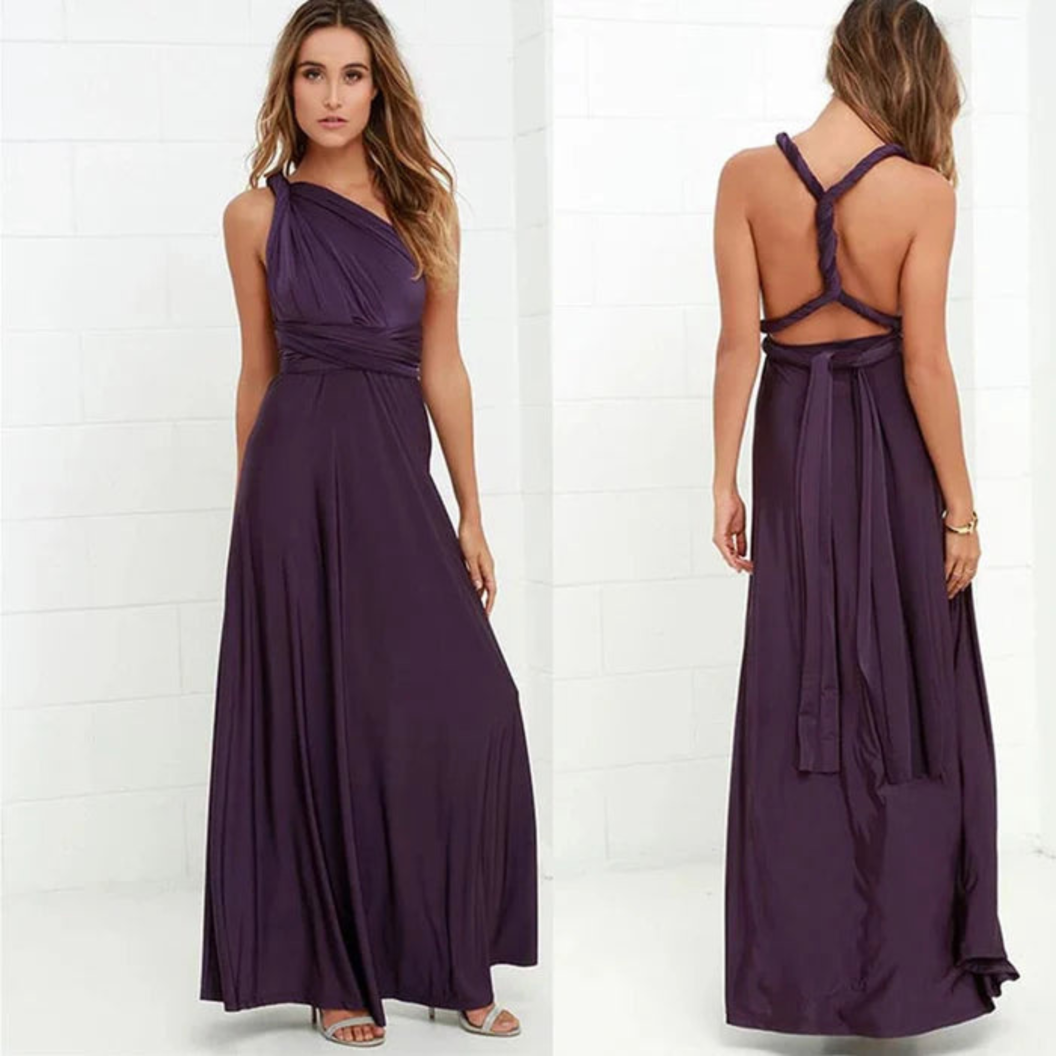 Women's Maxi Dress Open Back Convertible
