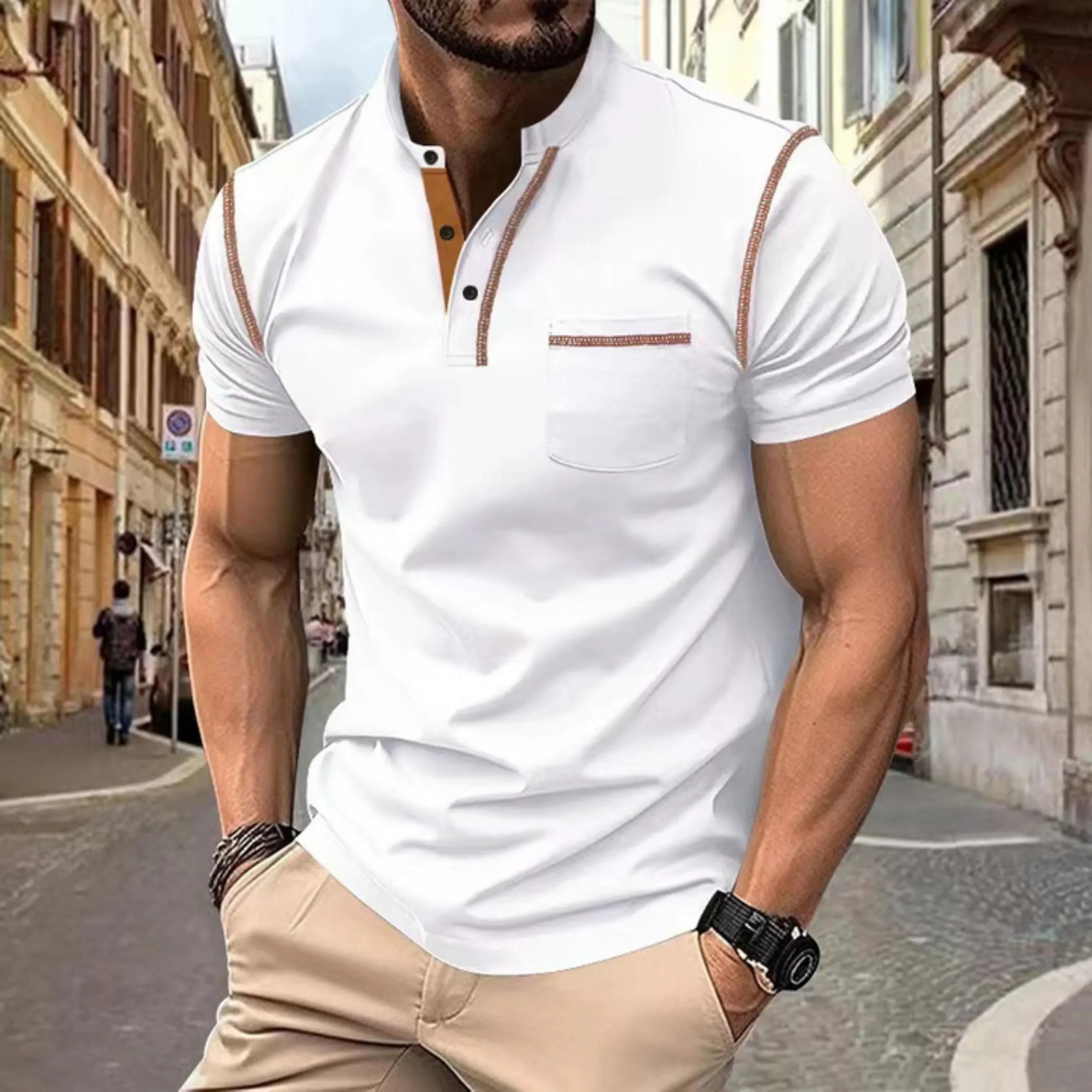 Men's Classic Structured Polo Shirt with Balanced Fit