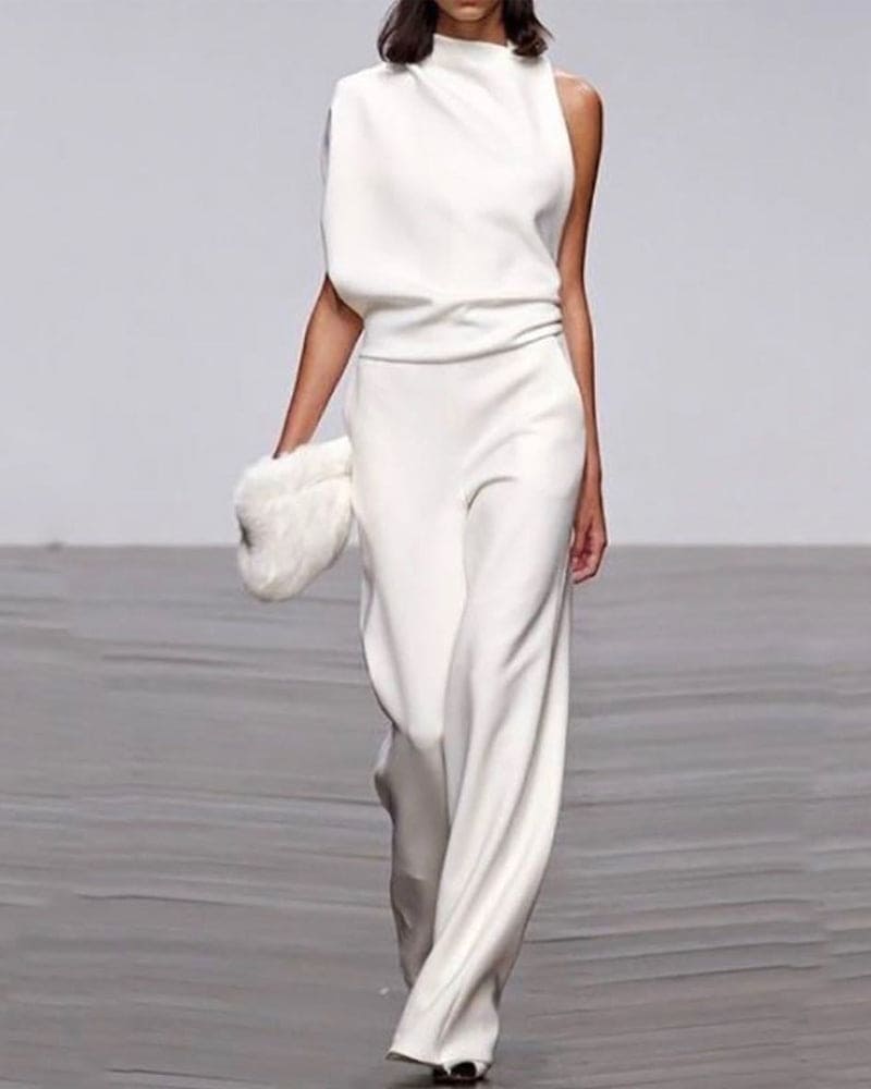 Women’s Elegant Sleeveless Wide Leg Jumpsuit