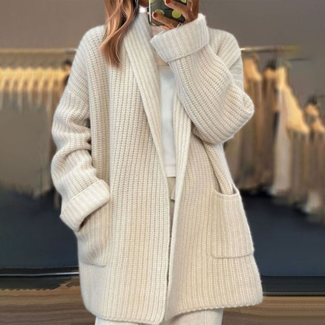 Women's Longline Knit Cozy Cardigan with Pockets