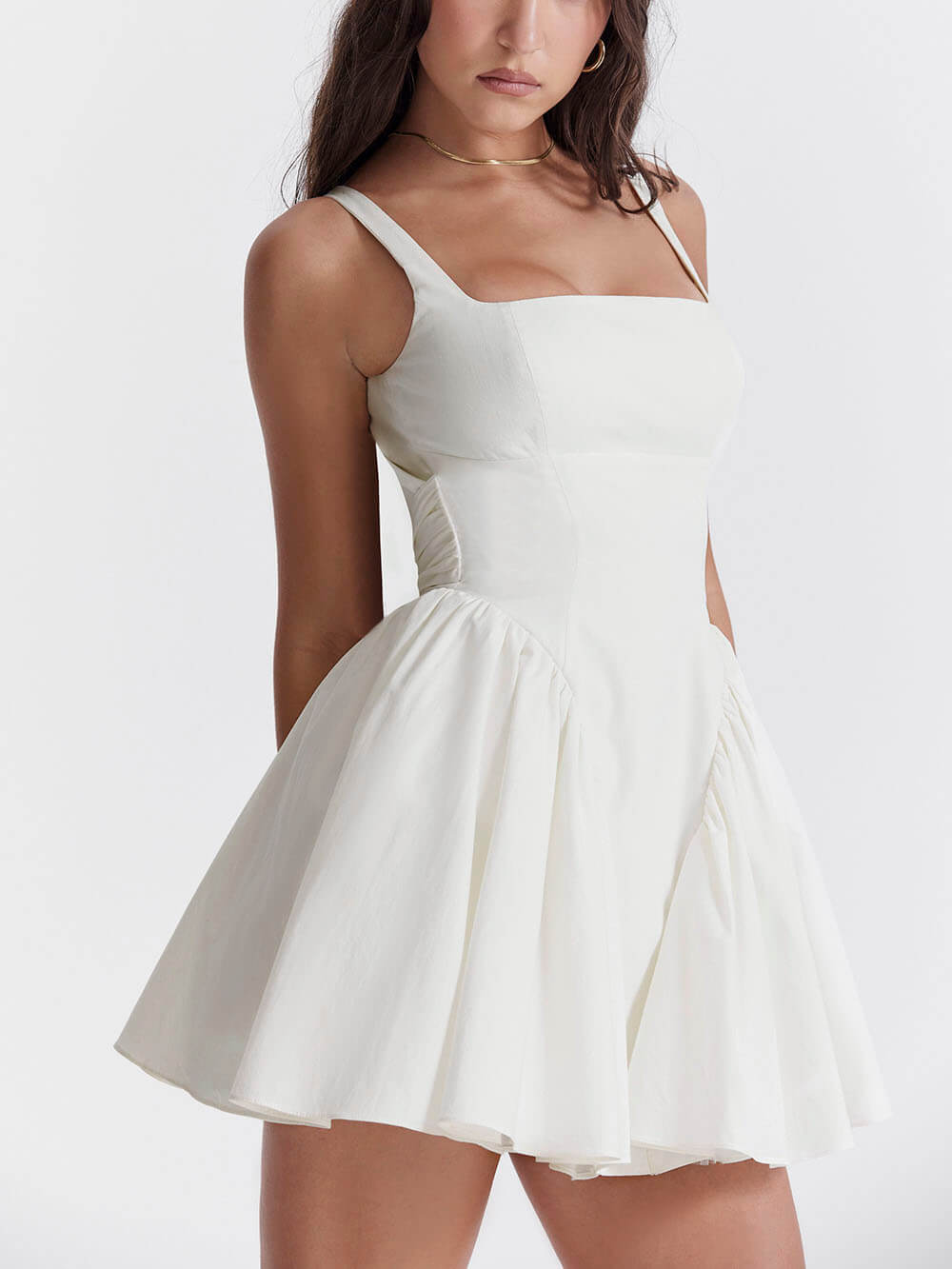 Women’s Backless Bow Mini Dress with Flared Skirt