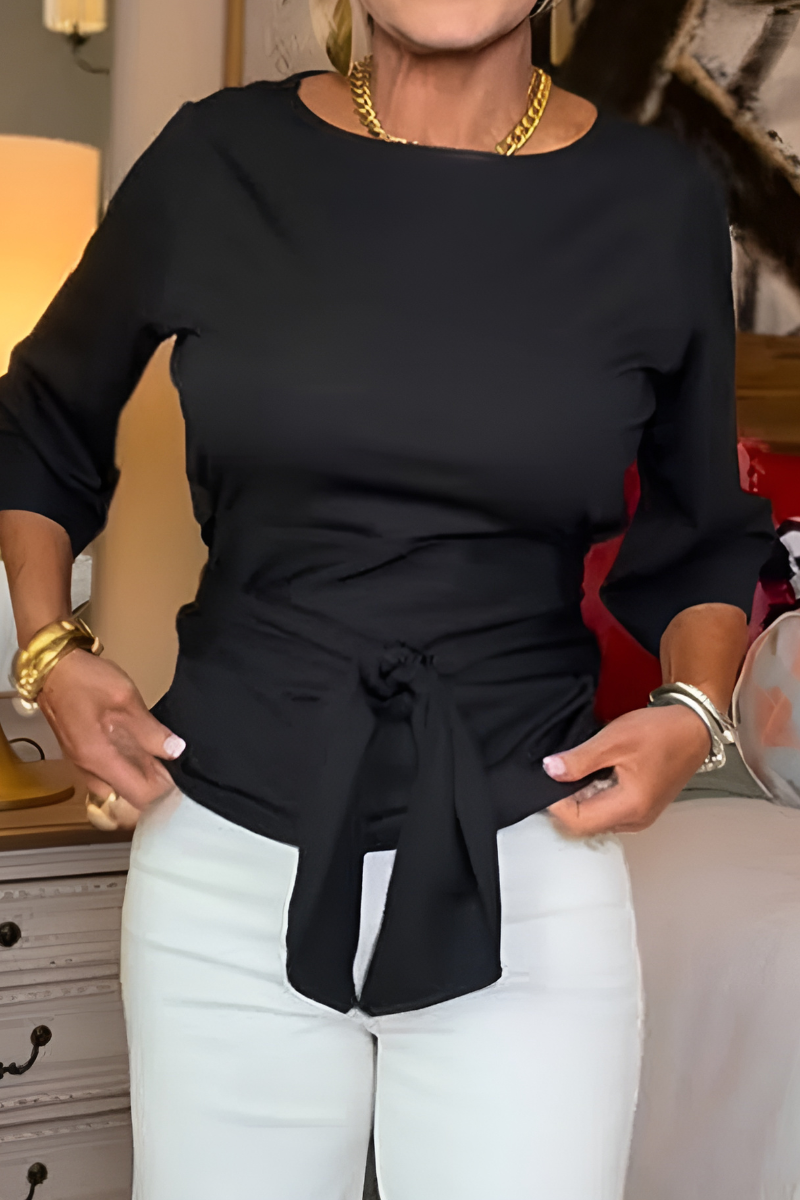Women’s Long Sleeve Tie-Waist Blouse