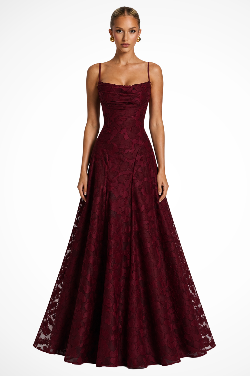 Women’s Strapless Lace Mermaid Evening Gown with Open Back