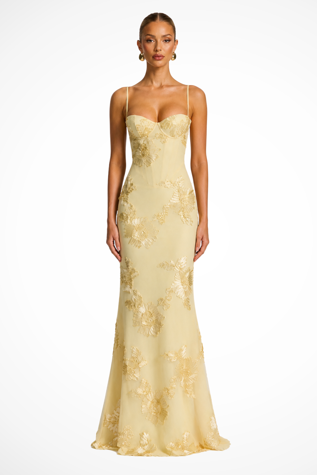 Women’s Embroidered Mermaid Maxi Evening Dress