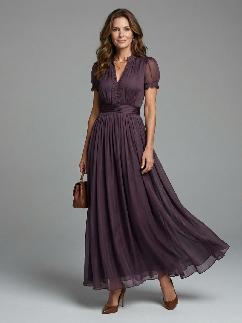 Women's Maxi Dress with Keyhole Neckline