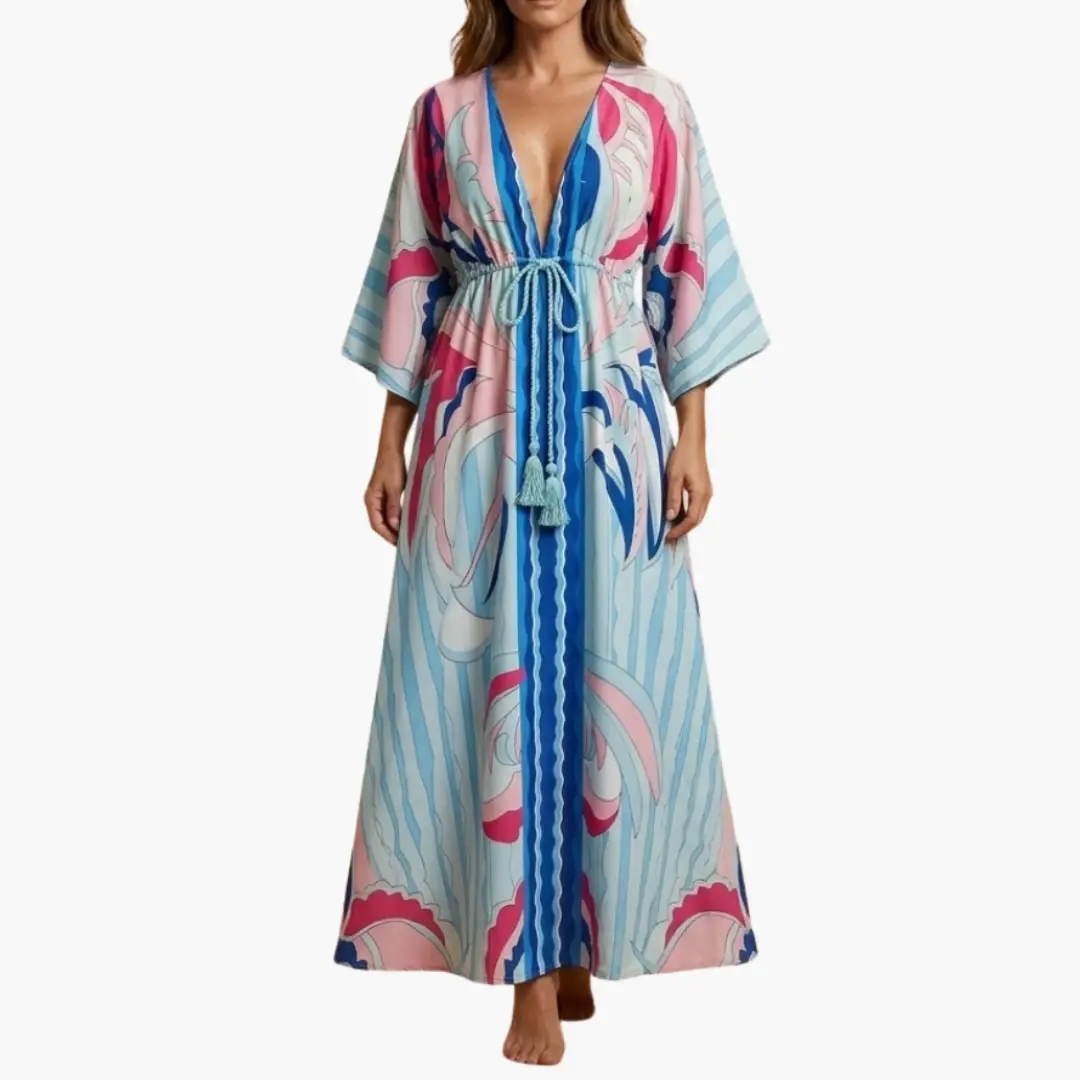 Women’s Flowing Boho Printed Maxi Dress