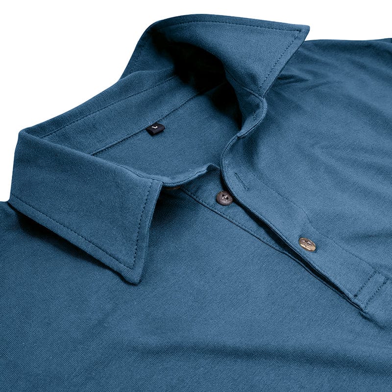 Men's Long-Sleeve Stretch Polo Shirt