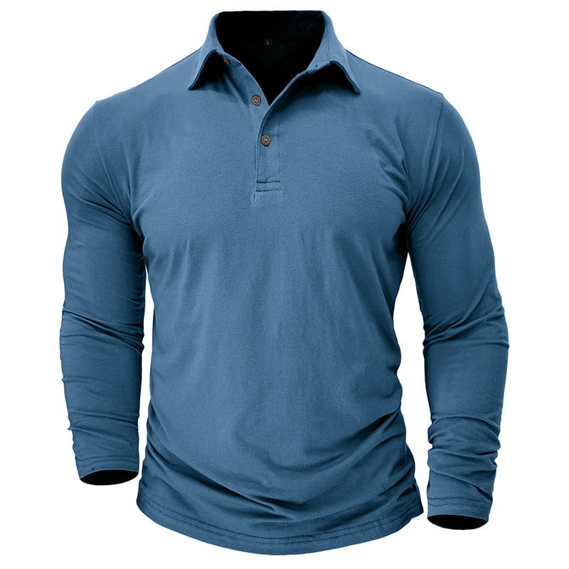 Men's Long-Sleeve Stretch Polo Shirt