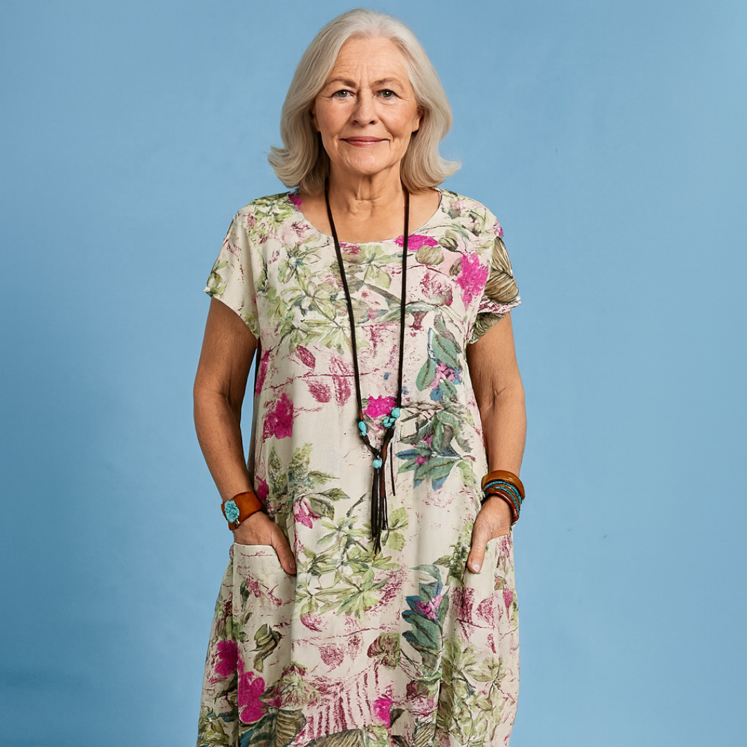 Women's Floral Pocket Midi Dress