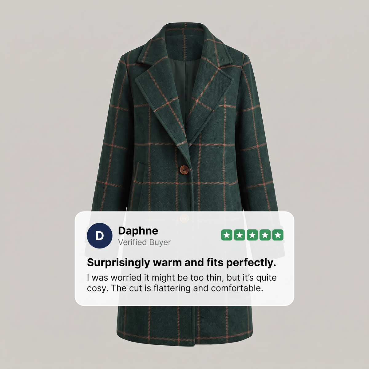 Women's Plaid Wool-Blend Longline Coat