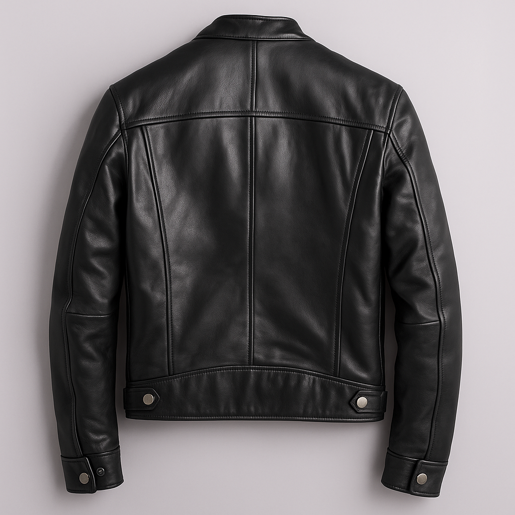 Men's Classic Faux Leather Zip-Up Jacket