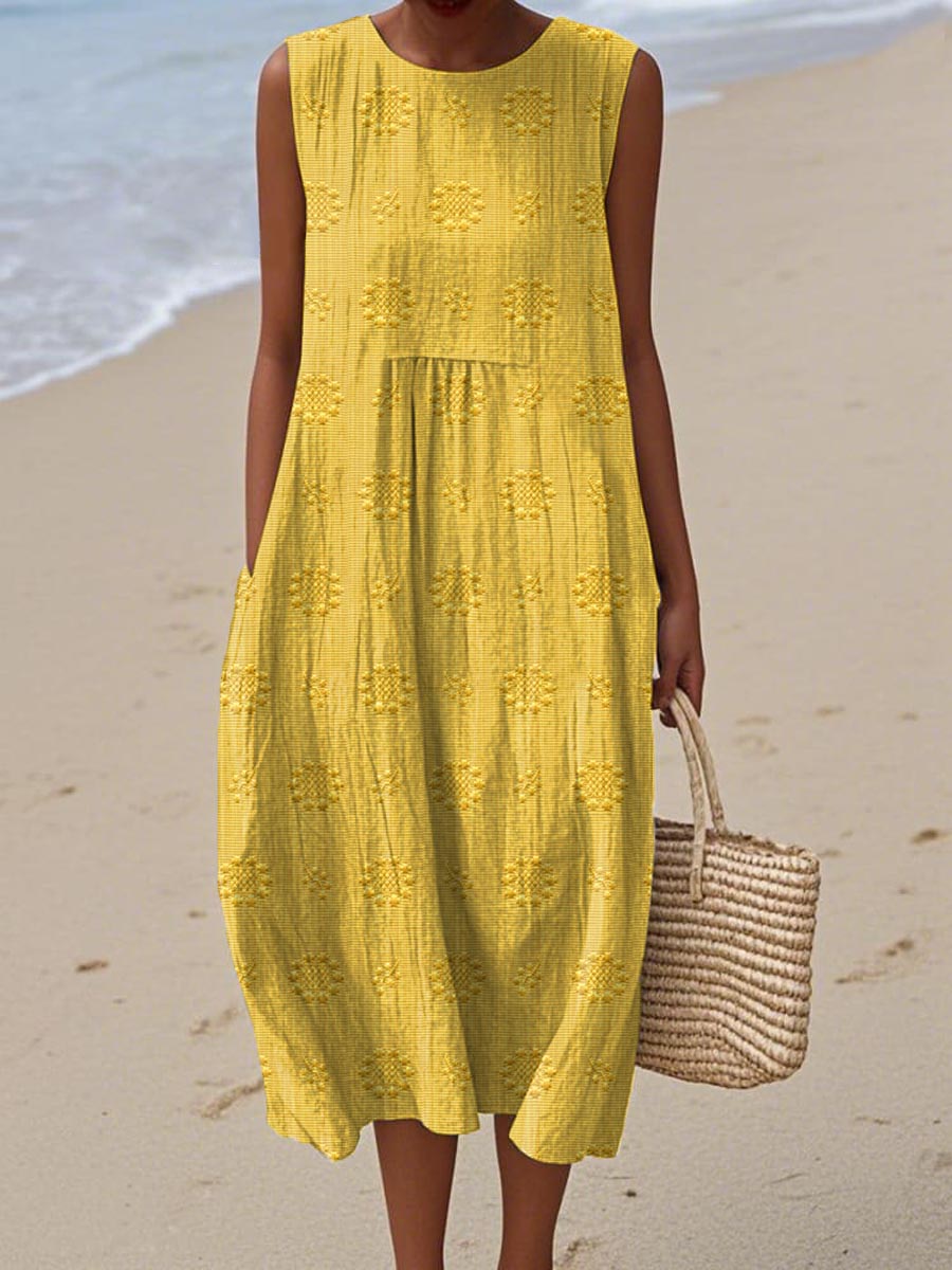 Women's Sleeveless Summer Dress with Pockets
