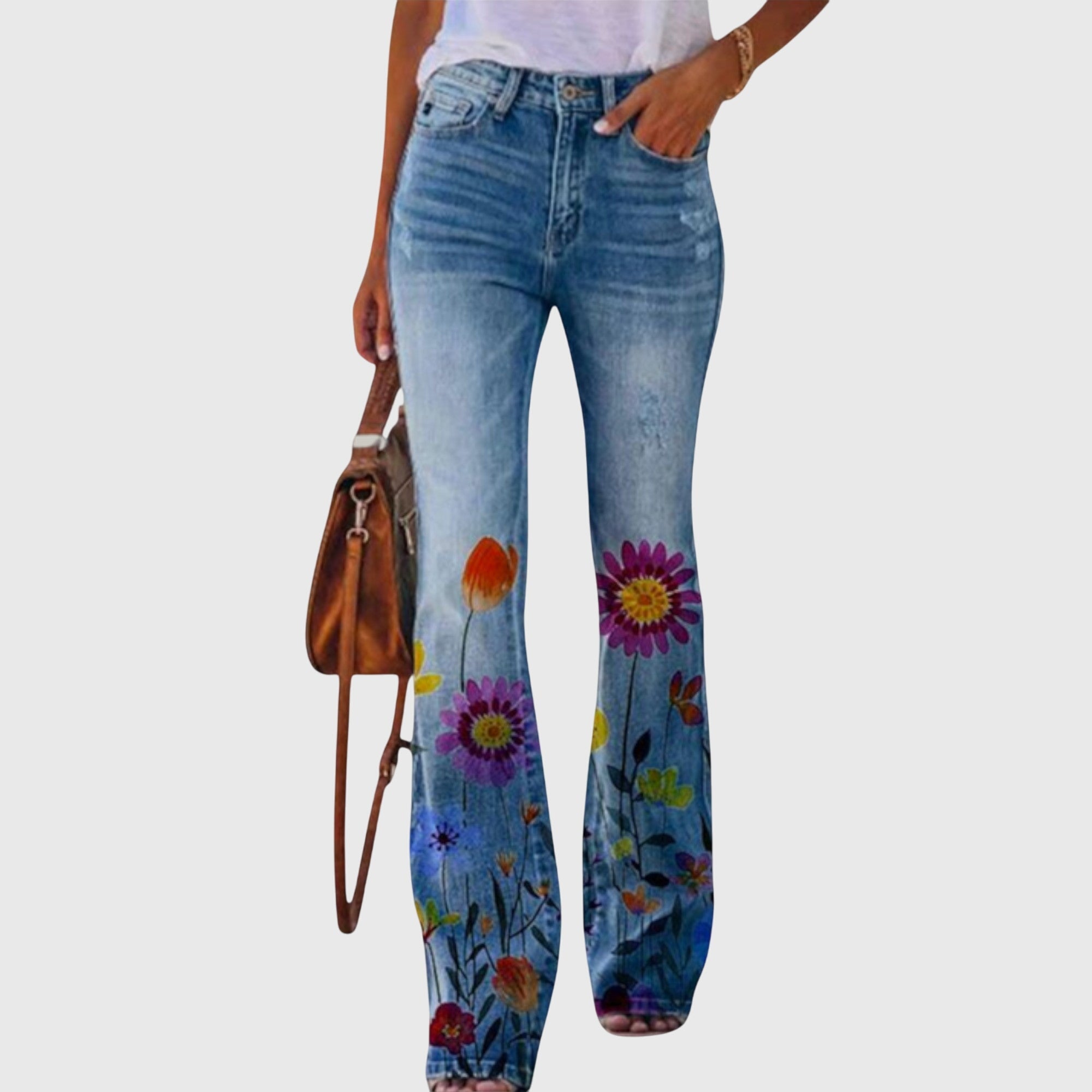 Women's Wide-Leg Pants with Floral Print