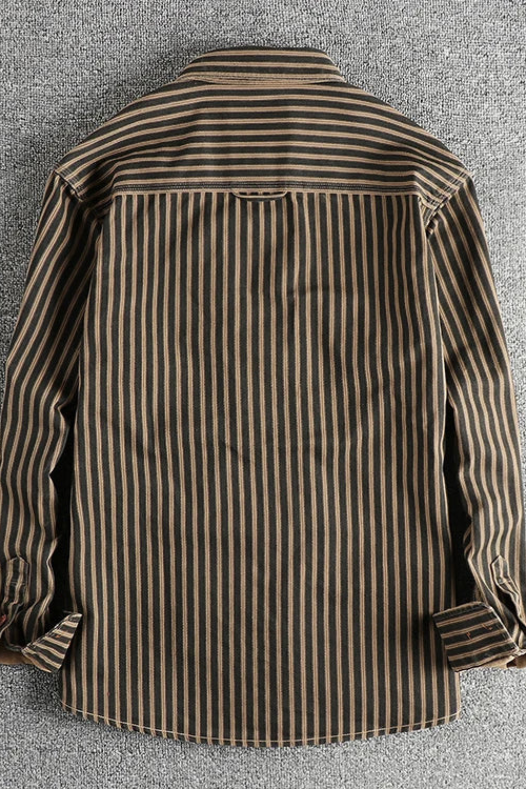 Relaxed Fit Men’s Washed Striped Long Sleeve Shirt