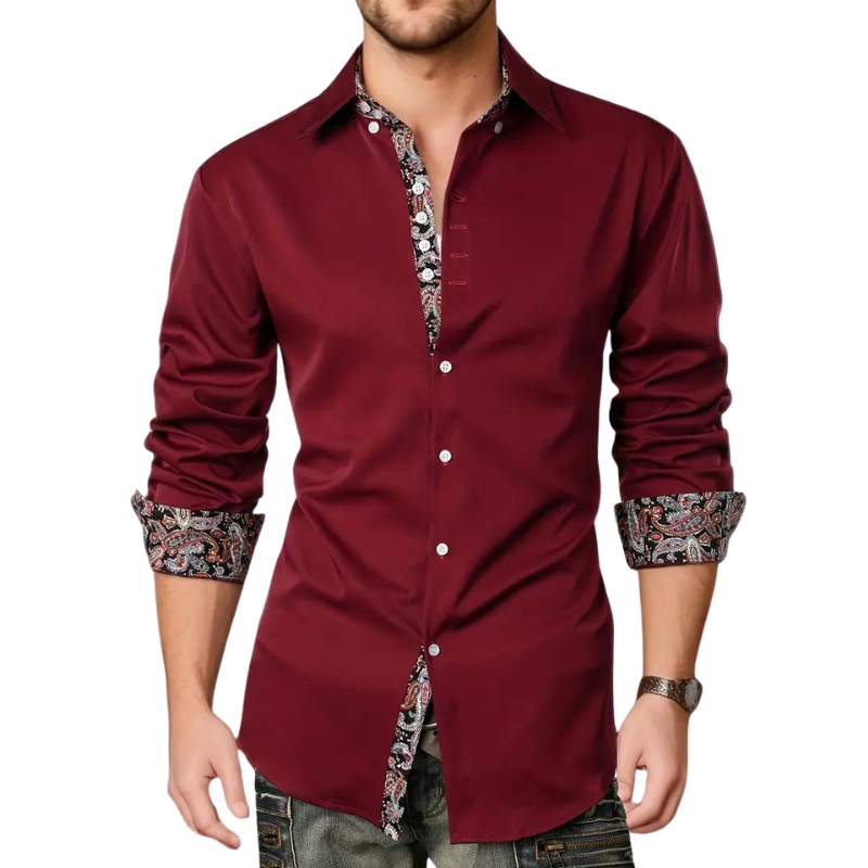 Stylish Shirt with Paisley Accent for Men
