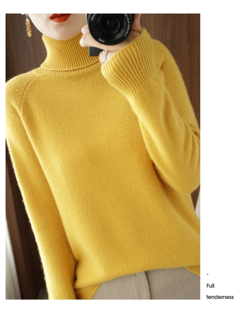 Women's Turtleneck Long Sleeve Sweater