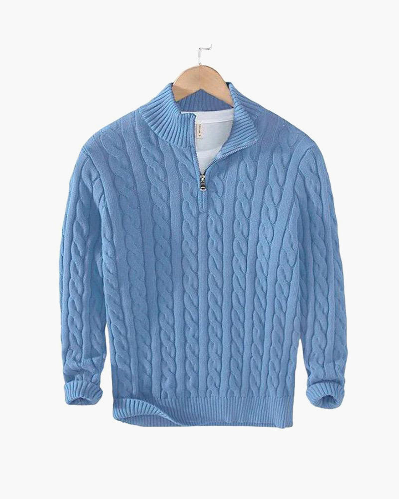 Men's Smart Cable Knit Zip-Up Sweater