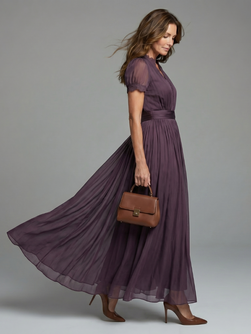 Women's Maxi Dress with Keyhole Neckline