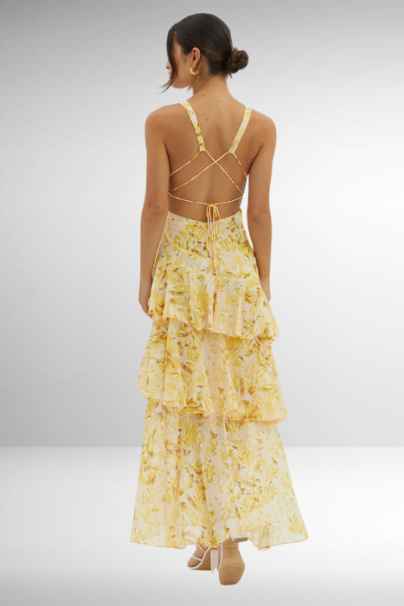 Women’s Floral Tiered Ruffle Maxi Dress