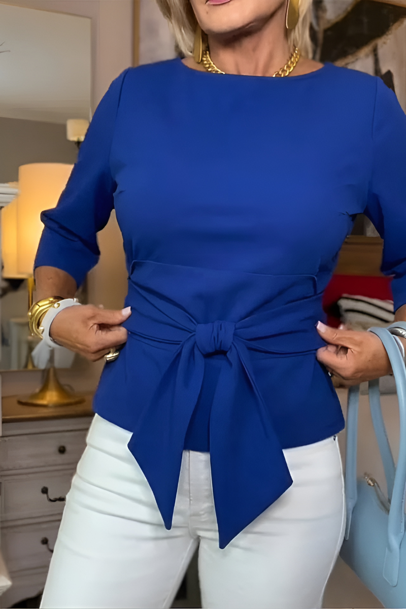 Women’s Long Sleeve Tie-Waist Blouse