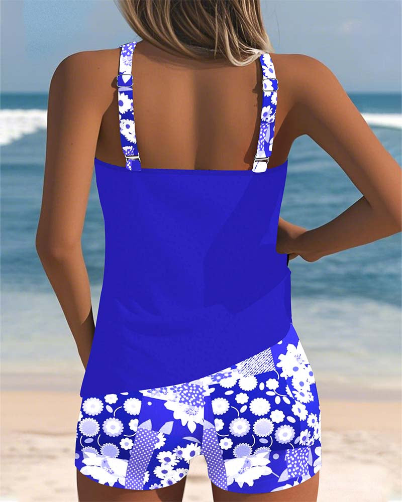 Women's 2-Piece Floral Print Tankini Swim Set