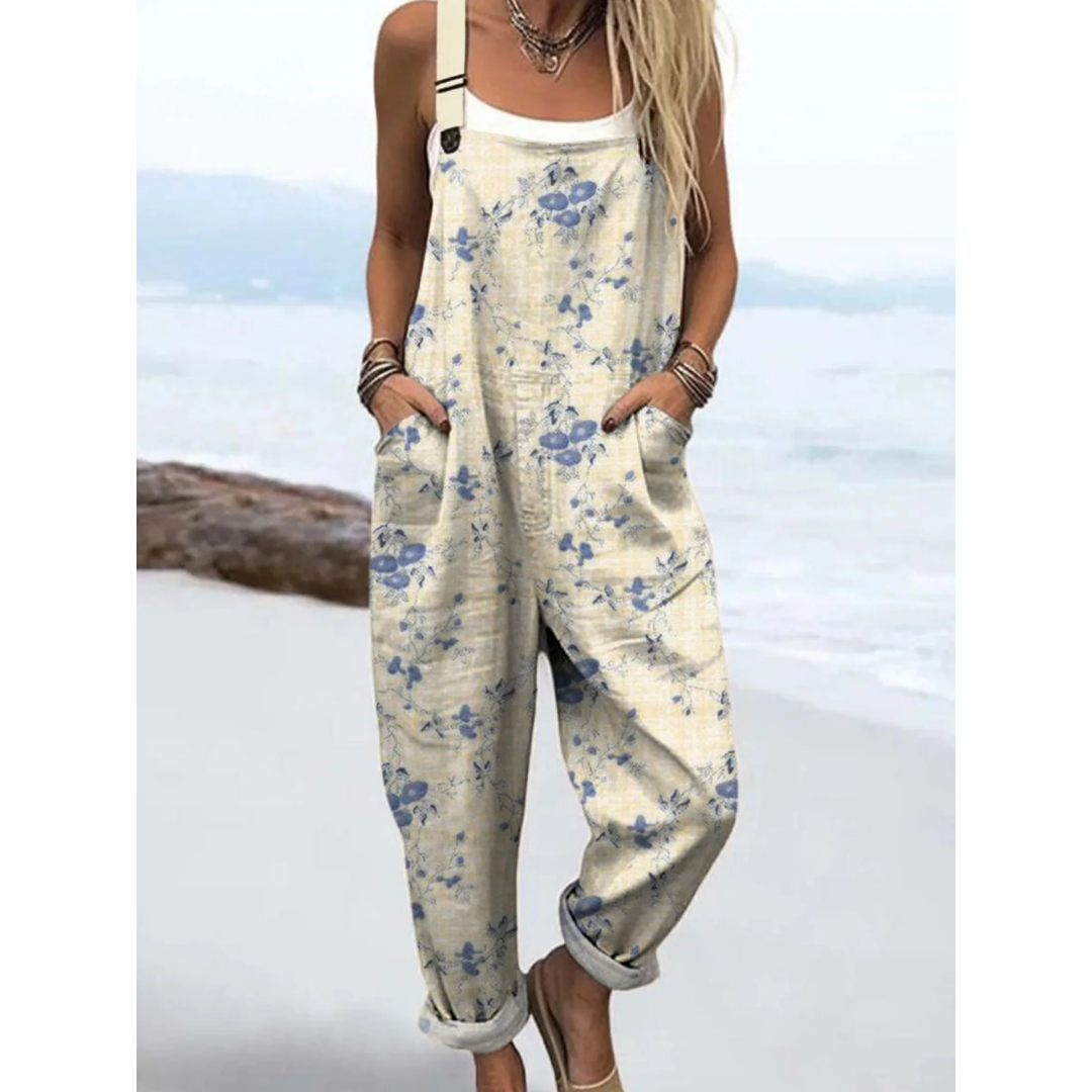 Women's Floral Wide Leg Casual Jumpsuit