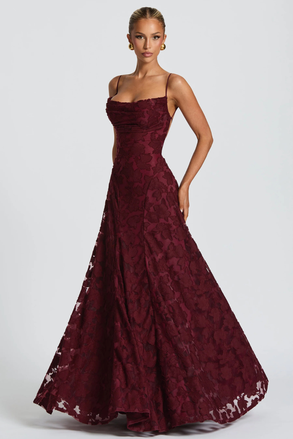 Women’s Strapless Lace Mermaid Evening Gown with Open Back