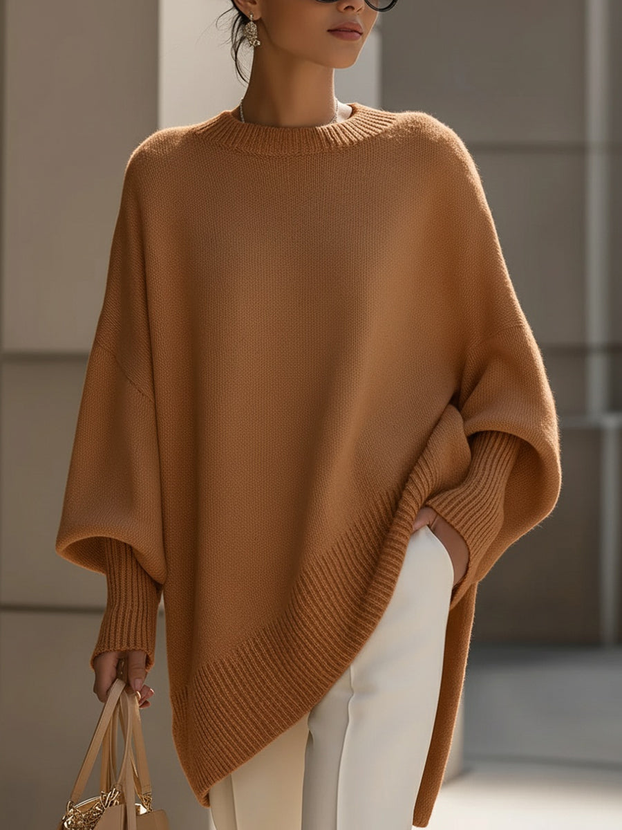 Women's Oversized Knit Poncho Sweater