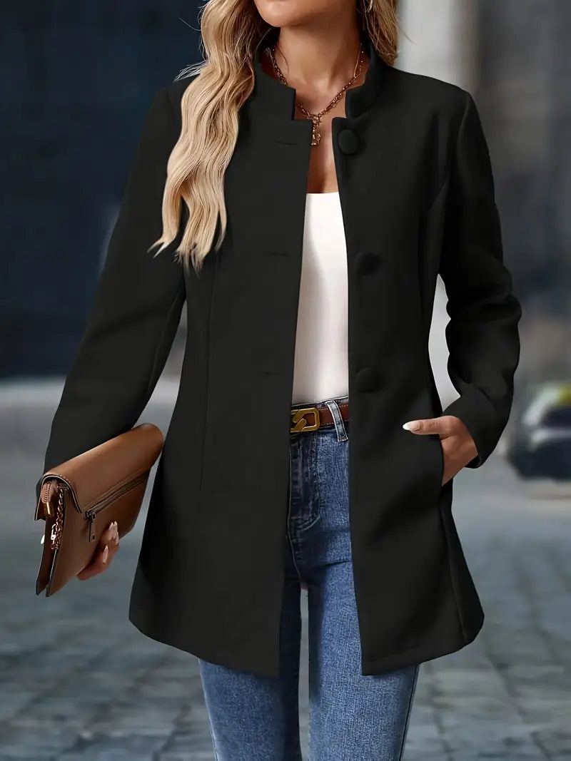 Women's Longline Trench Coat with Button Front